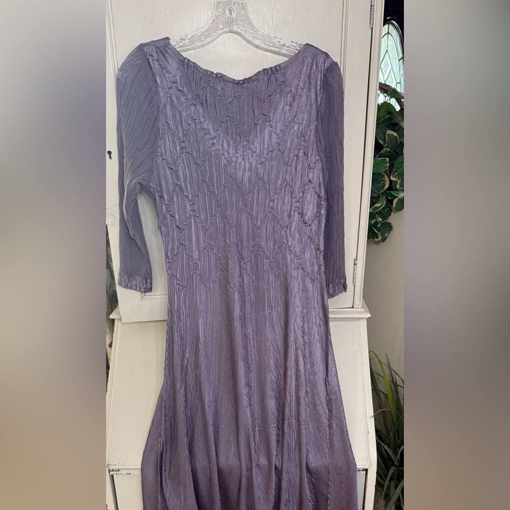 KOMAROV Midnight Crocus color 3/4 length  dress size L - Picture 3 of 13